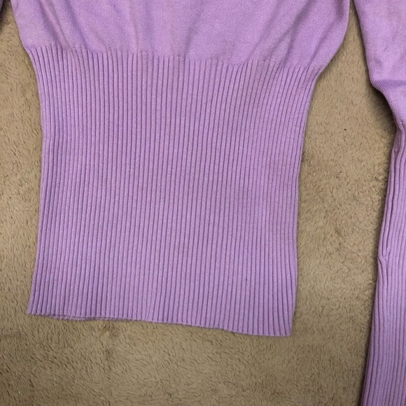 Say What? Women’s Long-Sleeve Off -Shoulder Sweater. Size Large Lavender Lilac - Picture 2 of 7
